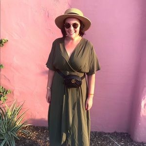 ASOS curve green wrap dress